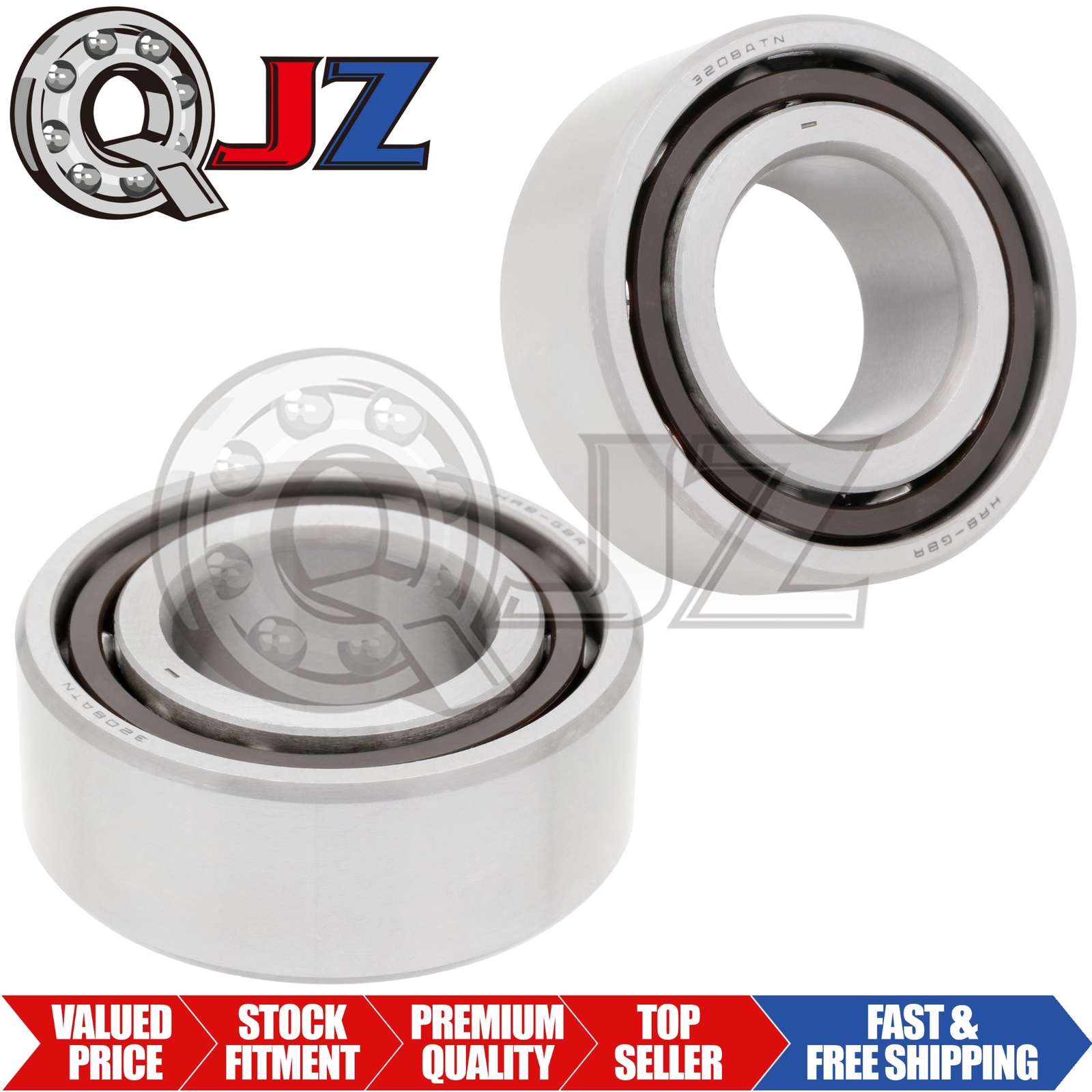 [Qty.2] 3208 Open Angular Contact Ball Bearing [40mm ID x 80mm OD x 30.2mm W]