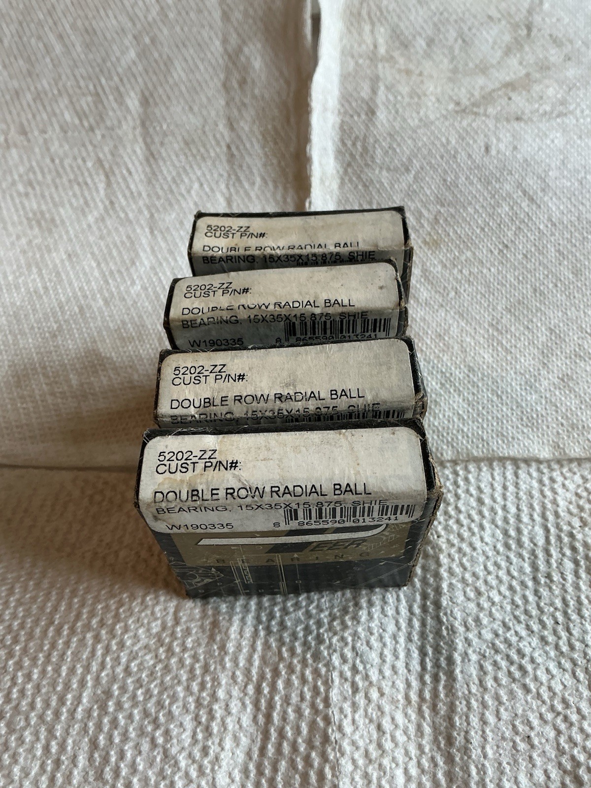 (4) PEER # 5202-ZZ / Double ROW RADIAL BALL BEARING (15x35x15.875, SHIELDED).