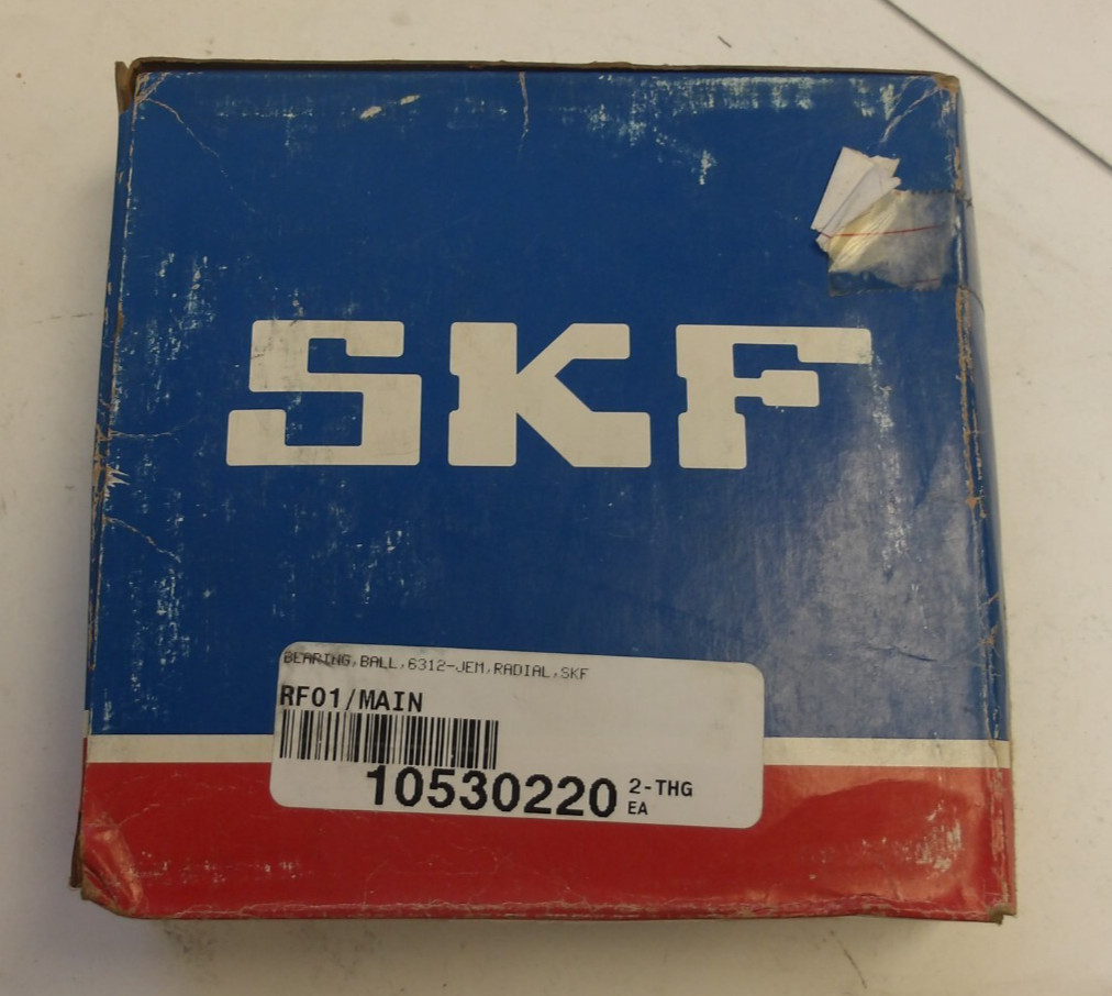 SKF 6312-JEM, SINGLE ROW DEEP GROOVE BALL BEARING BRAND NEW