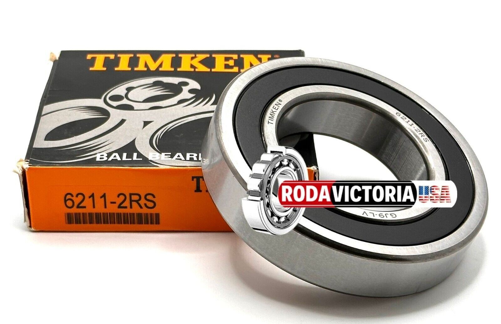 TIMKEN 6211 2RS DEEP GROOVE BALL BEARING, RUBBER SEALED 55x100x21mm