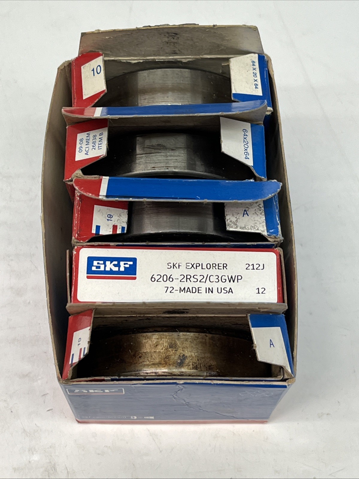 (Lot of 5, New & Used) SKF 6206 2RS2/C3 GWP Deep Groove Ball Sealed 30x62x16mm