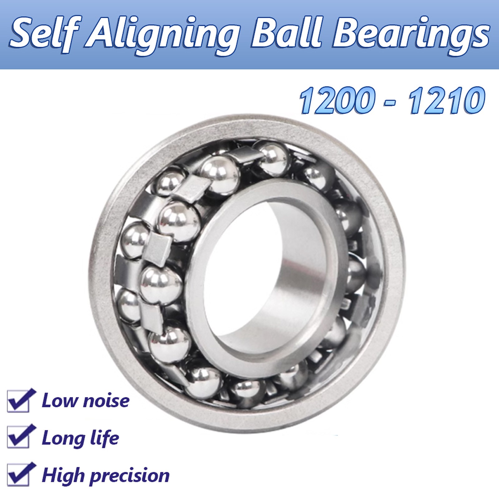 Self Aligning Ball Bearings 1200 1201 1202 1203 1204 1205 1206 1207 1208 ~ 1210
