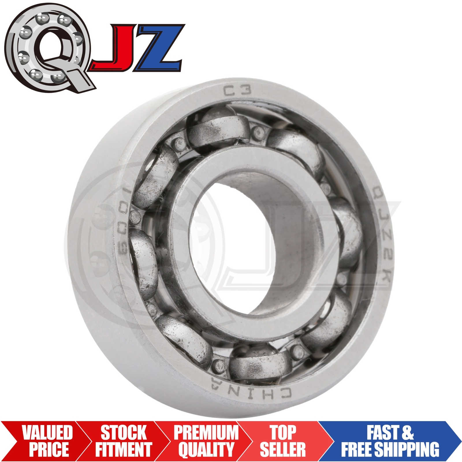 [Qty.1] 6001-OPEN Deep Groove Radial Ball Bearing [12mm Bore x 28mm OD x 8mm W]