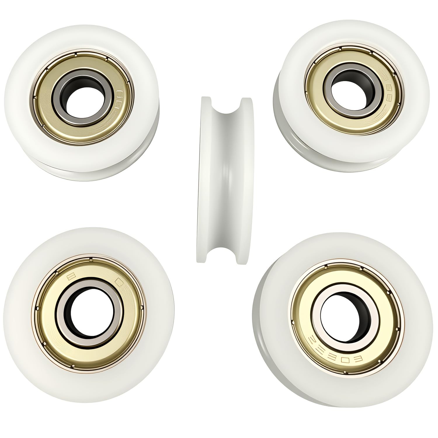 Preamer 5PCS Plastic Pulley Roller Wheel, 8x30x10mm Nylon 8x30x10mm, White