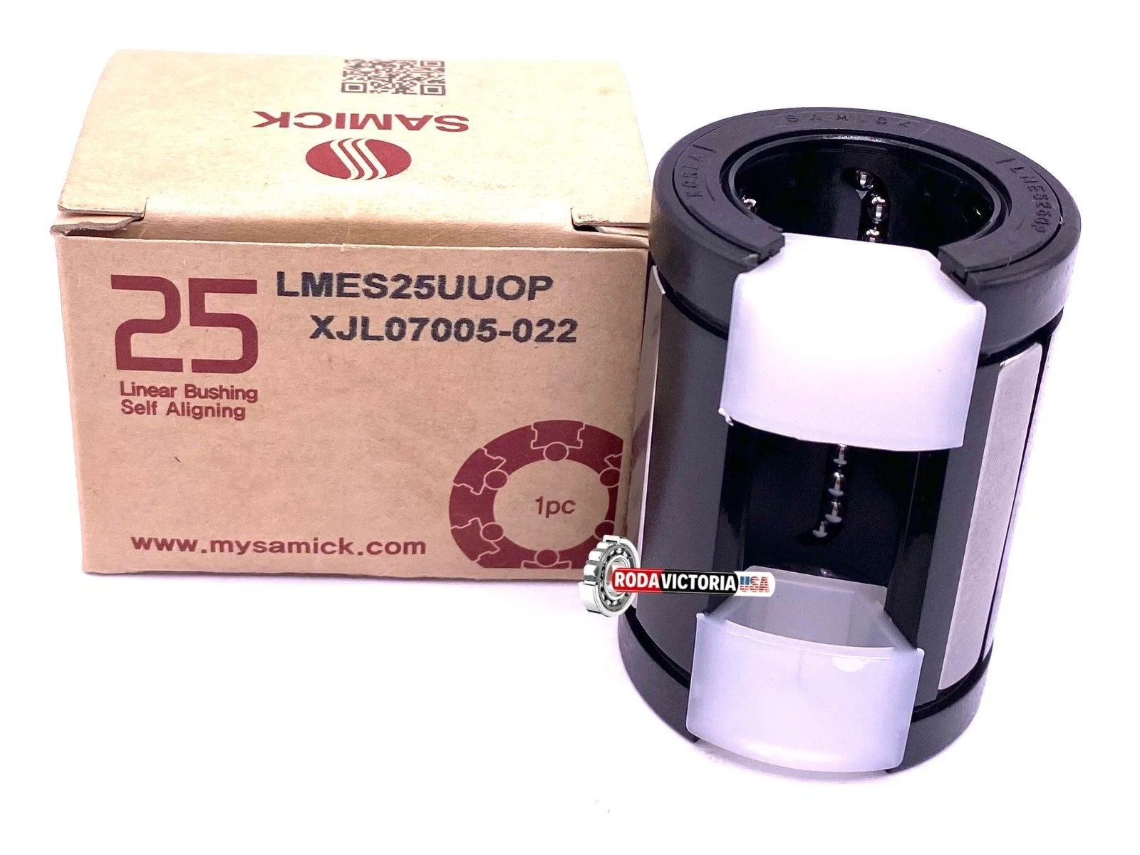 SAMICK LMES25 UU OP Linear Ball Bearing KNO2558 PP LBCF25A-2LS 25x40x58 mm