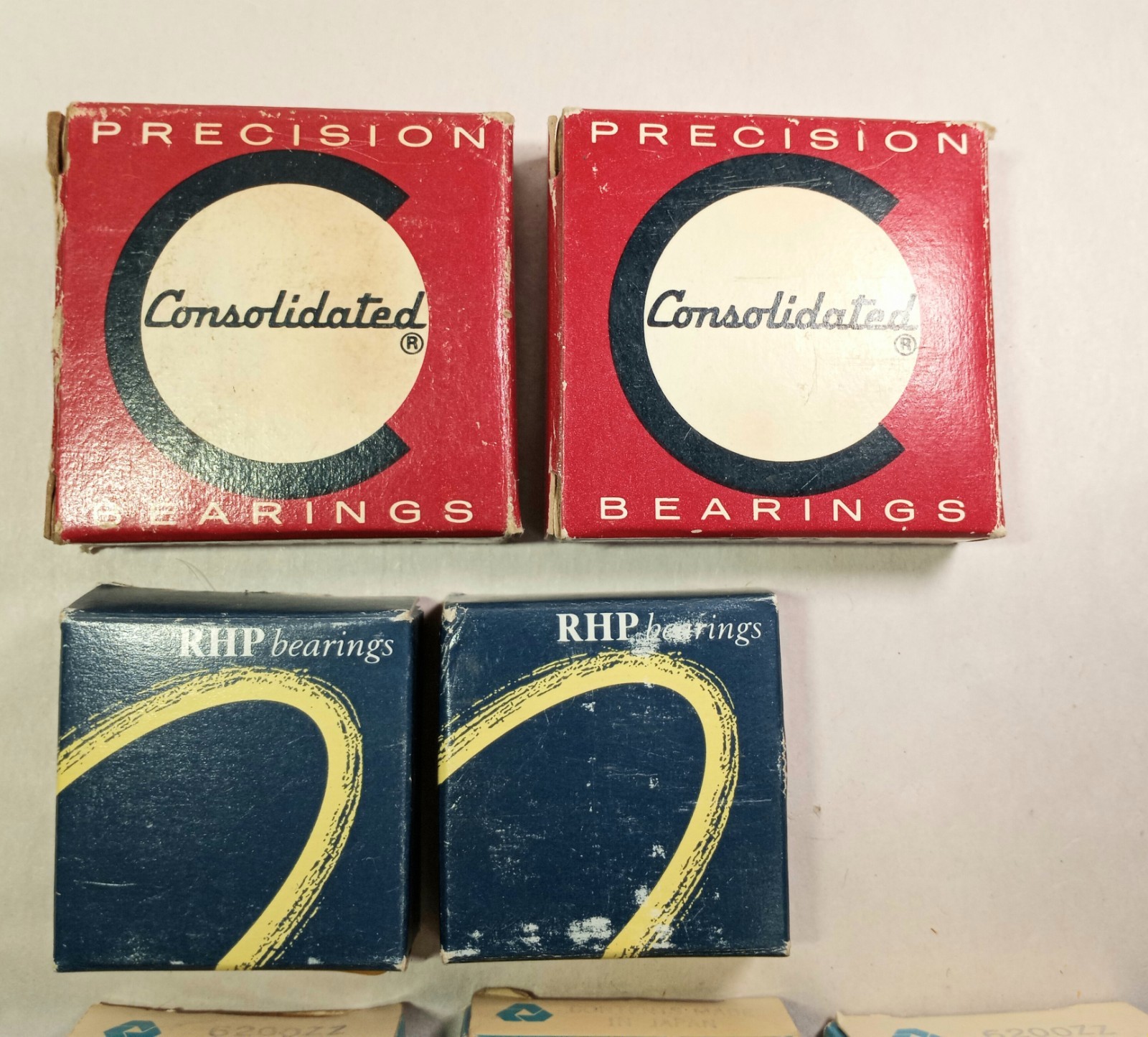Vtg 9pc Ball Bearing Lot Consolidated, RHP, Koyo, MRC, 6204 ZZ, 6203 2z, 6200zz