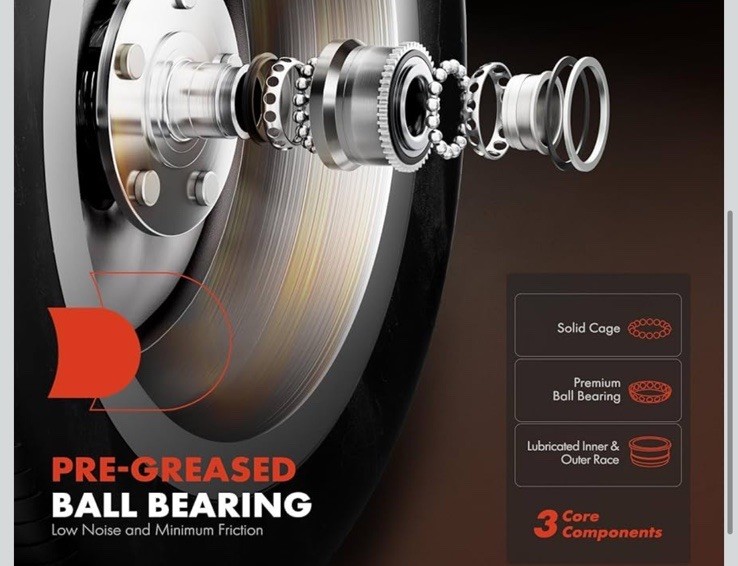 A-Premium Wheel Bearing and Hub Assembly Compatible with Honda Odyssey 2018-22
