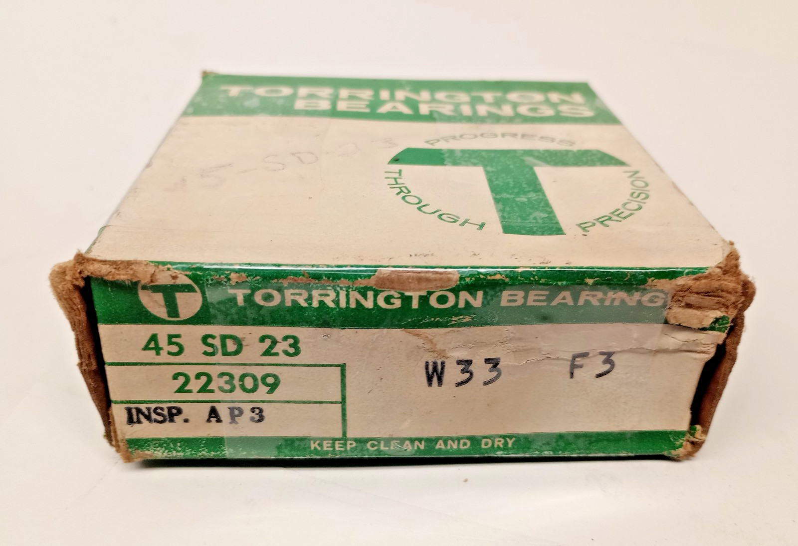 Torrington 45SD23-W33-F3 Spherical Roller Bearing USA 45x100x36mm 22309W33F3