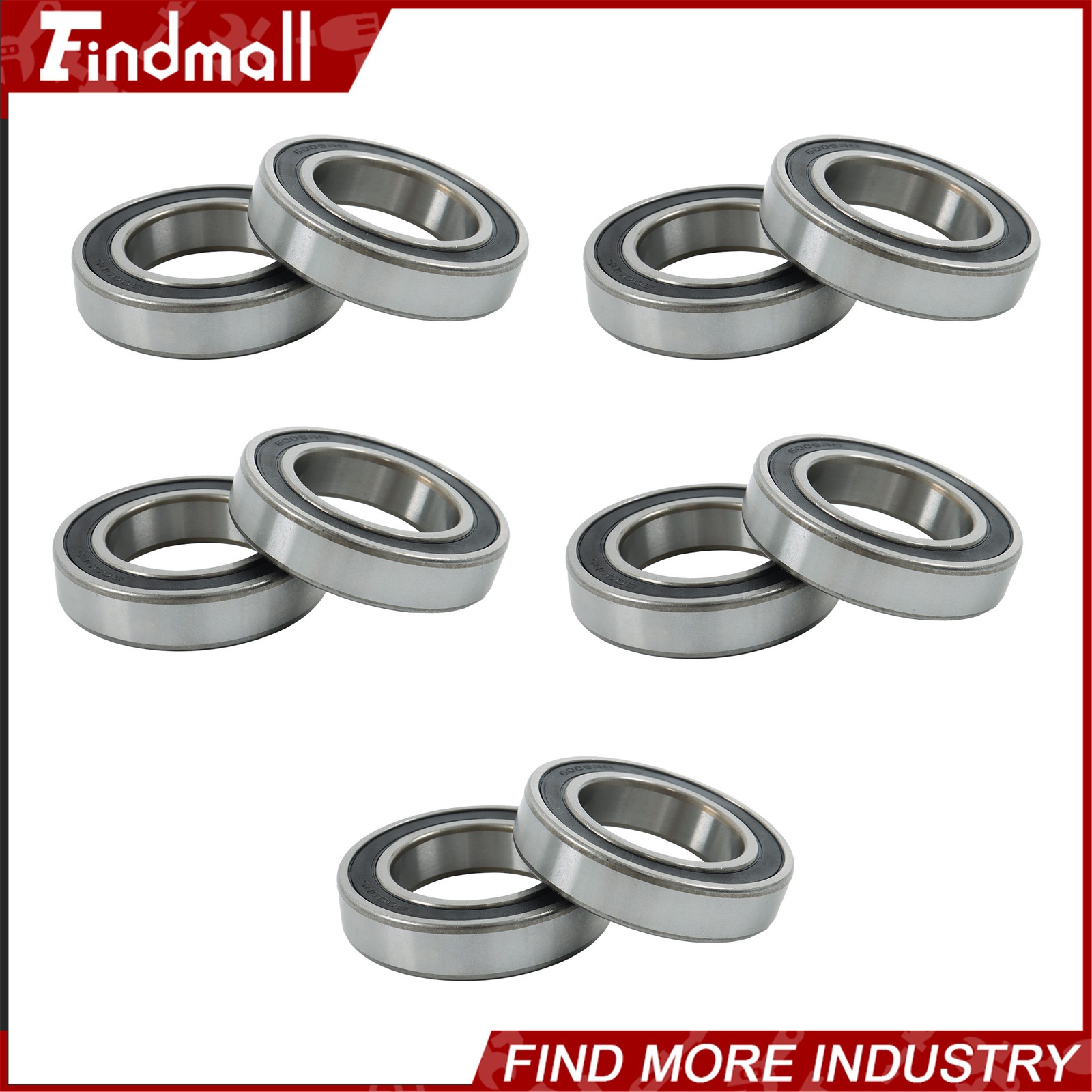 Findmall 6009-2RS Deep Groove Bearings 10 Pack 45x75x16mm Pre-Lubed Sealed