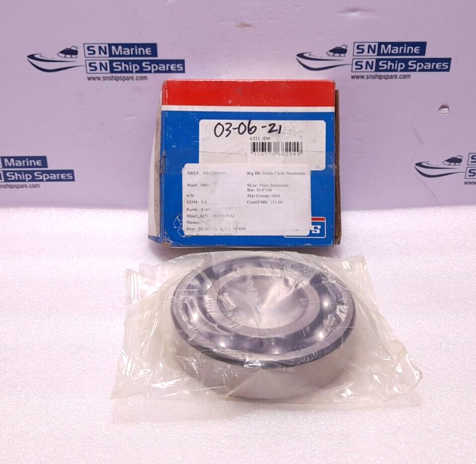 SKF 6311 JEM Bearing NOV 8169
