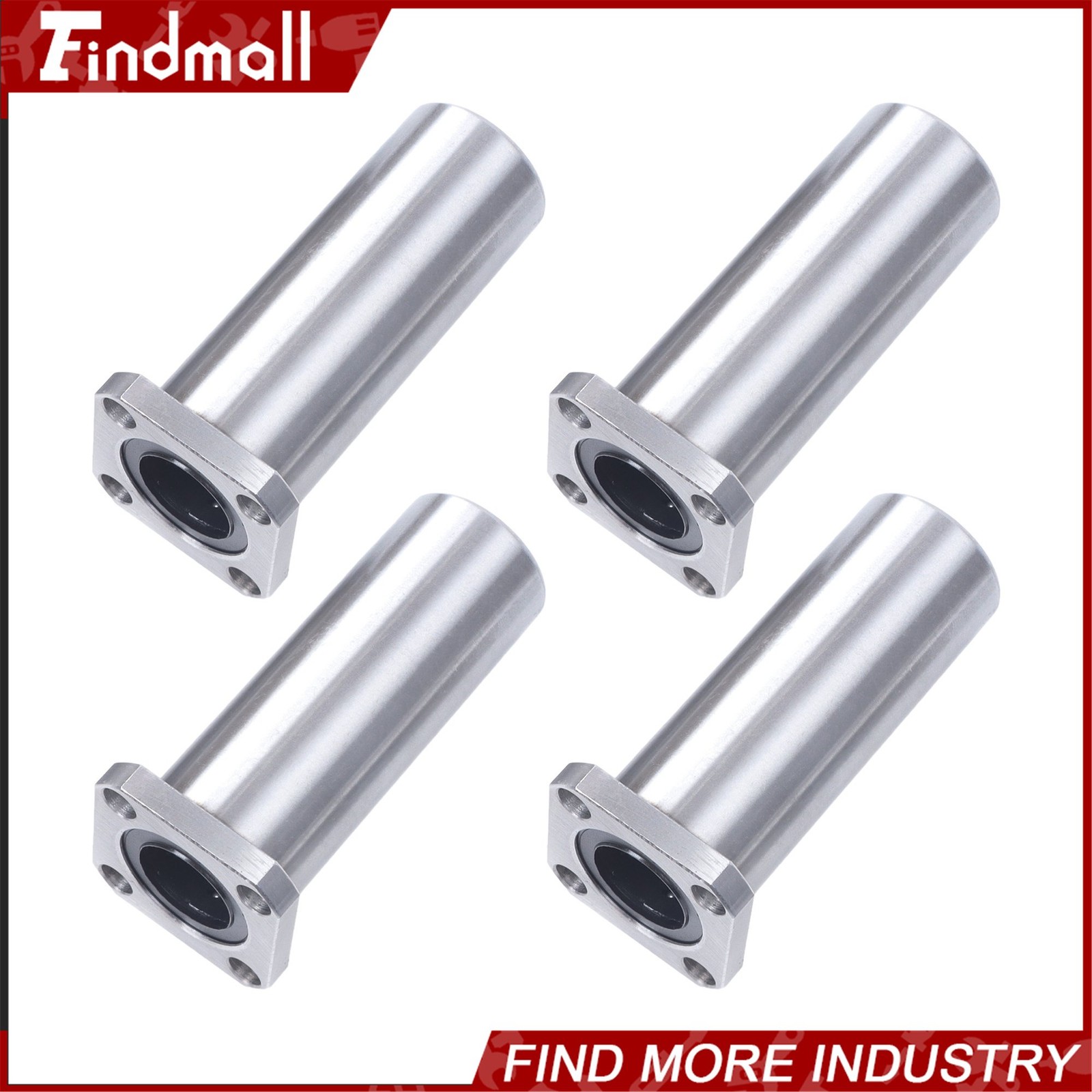Findmall Steel Cage LMK25UU Linear Bearing 25x40x59mm Square Flange for CNC