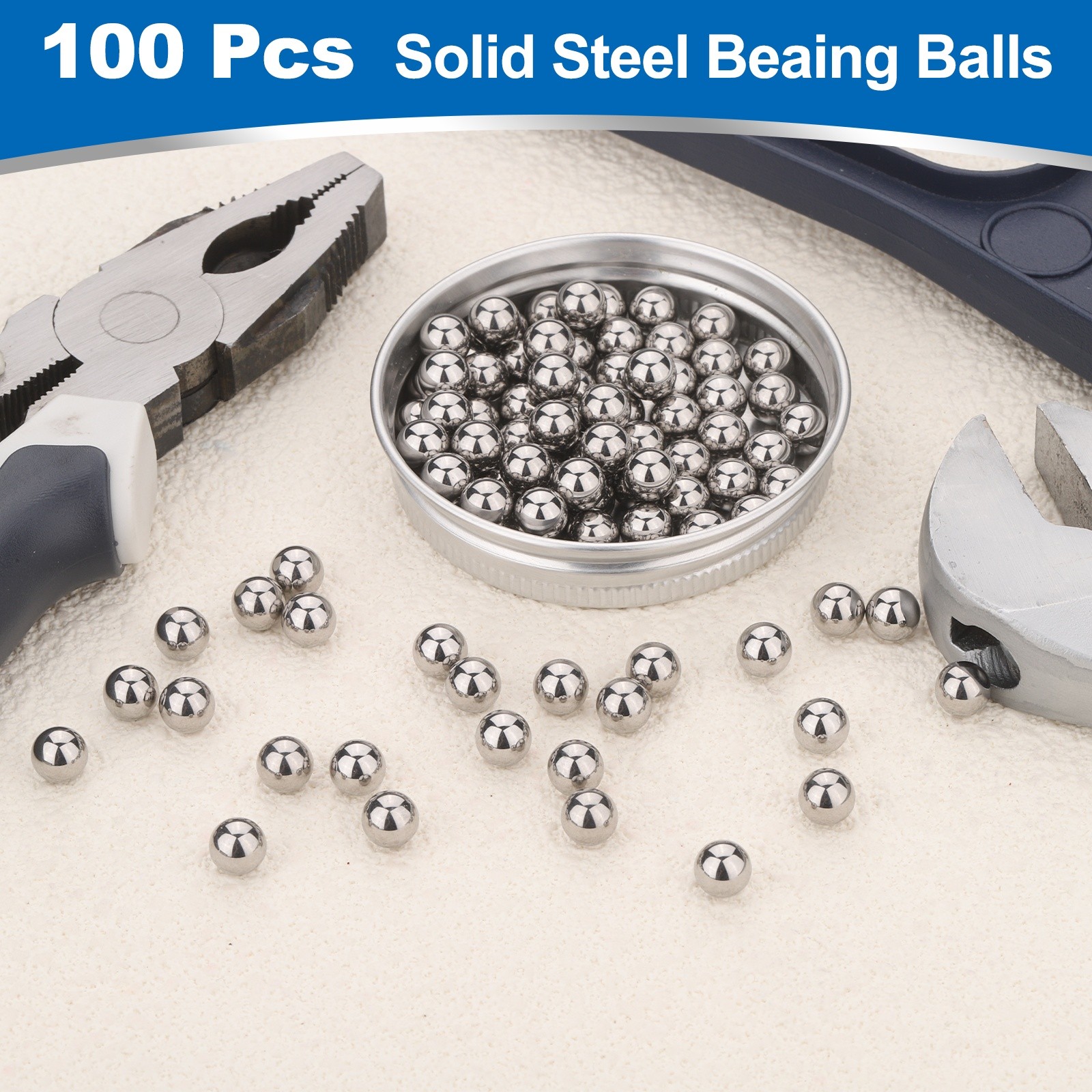 100 Pcs Mirror Polished 1/4″ Bearing Balls 440C Stainless Steel G10 Precision