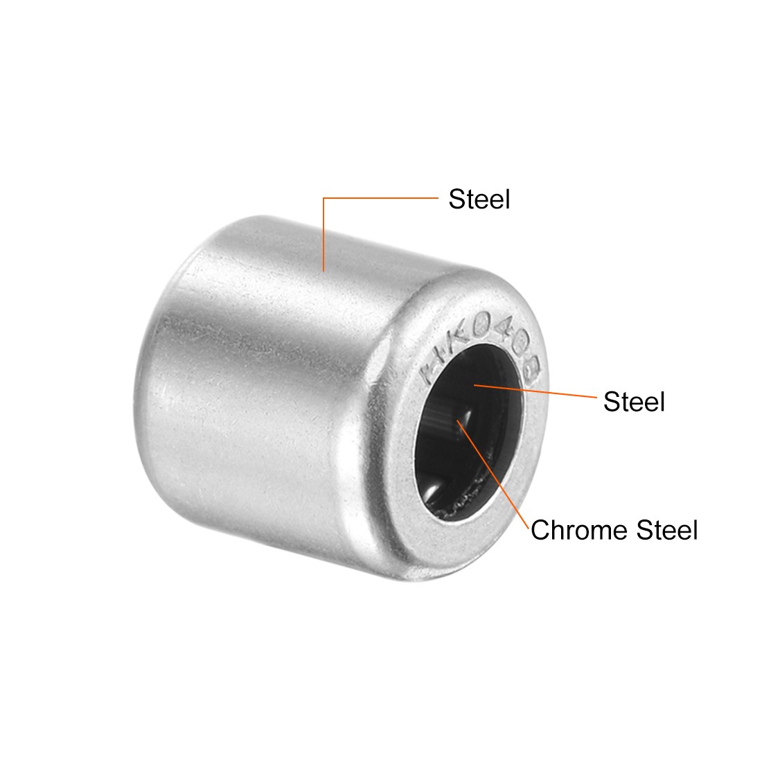 5x HK0408 Needle Roller Bearings Chrome Steel Open End 4mm x 8mm x 8mm