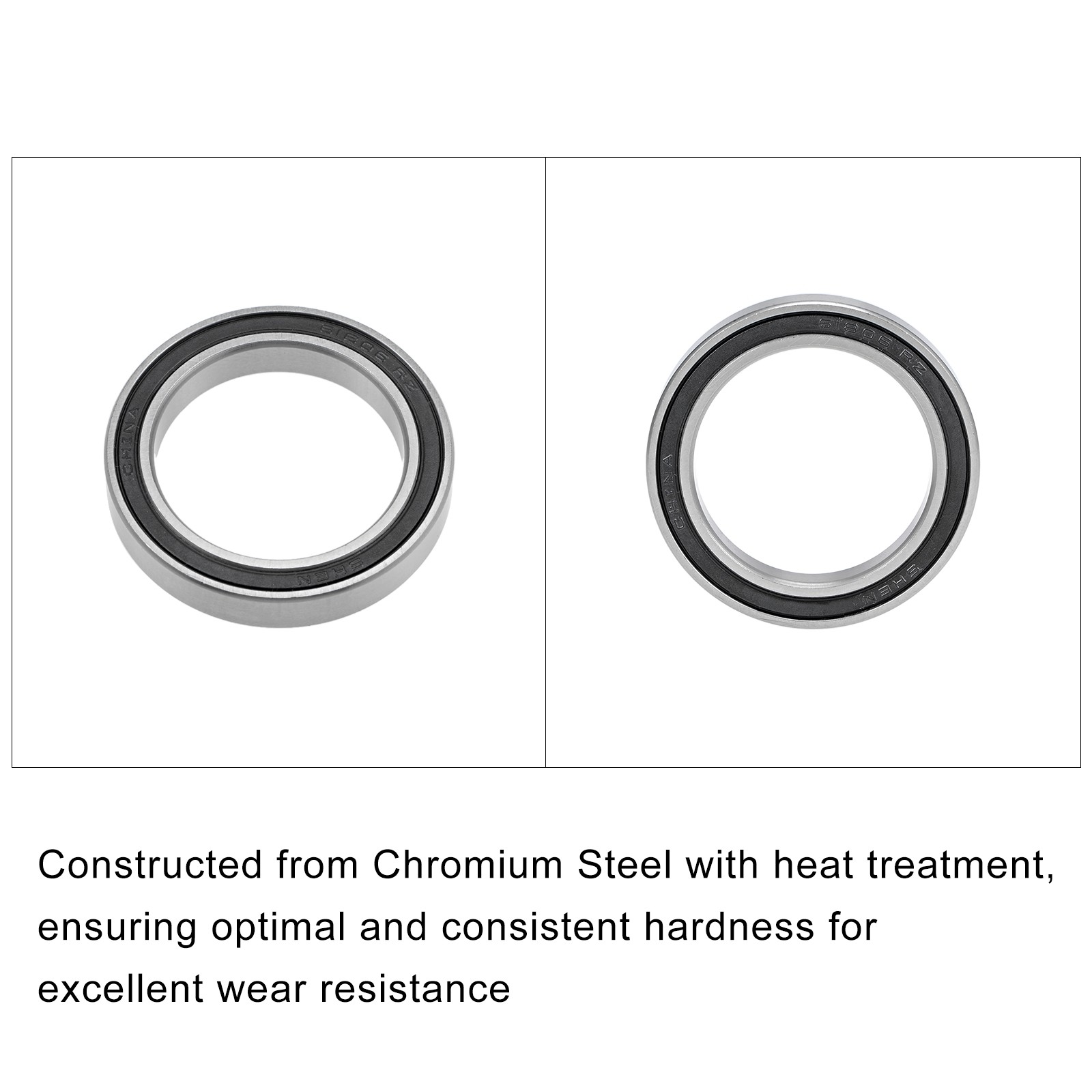 Bearings (6806-2RS, 30mmx42mmx7mm) 2Pcs, Chromium Steel Double Sealed
