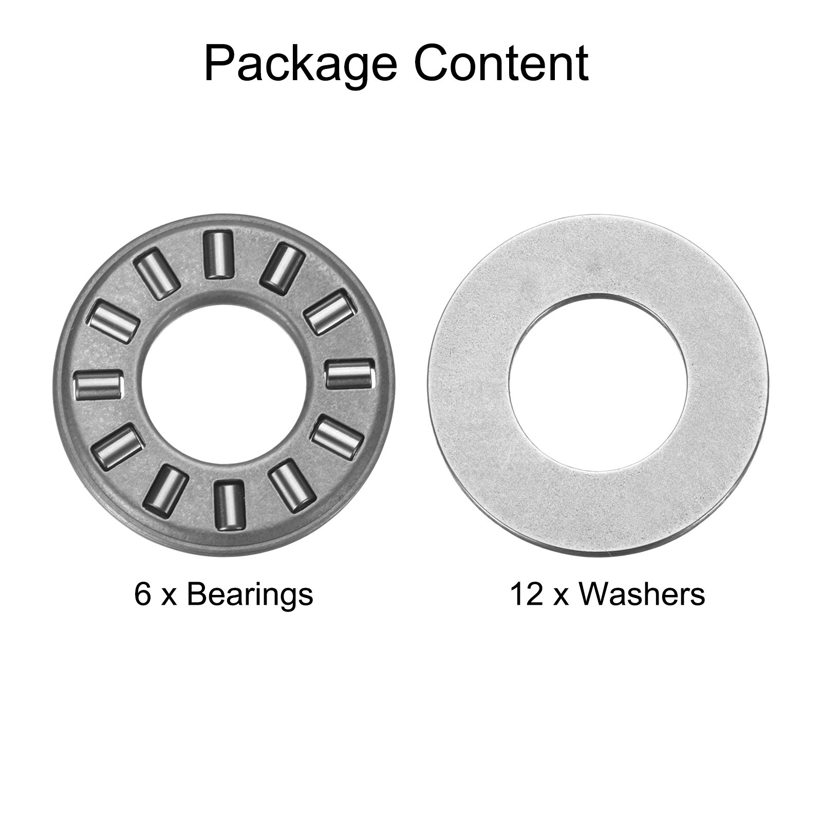 6 Sets NTA512+2TRA Thrust Needle Roller Bearings 5/16×3/4×5/64, P5 (ABEC 5)