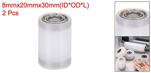 2Pcs Nylon Roller Wheel with Bearings, 5/16″x13/16″x1-1/4″ Nylon Pulley