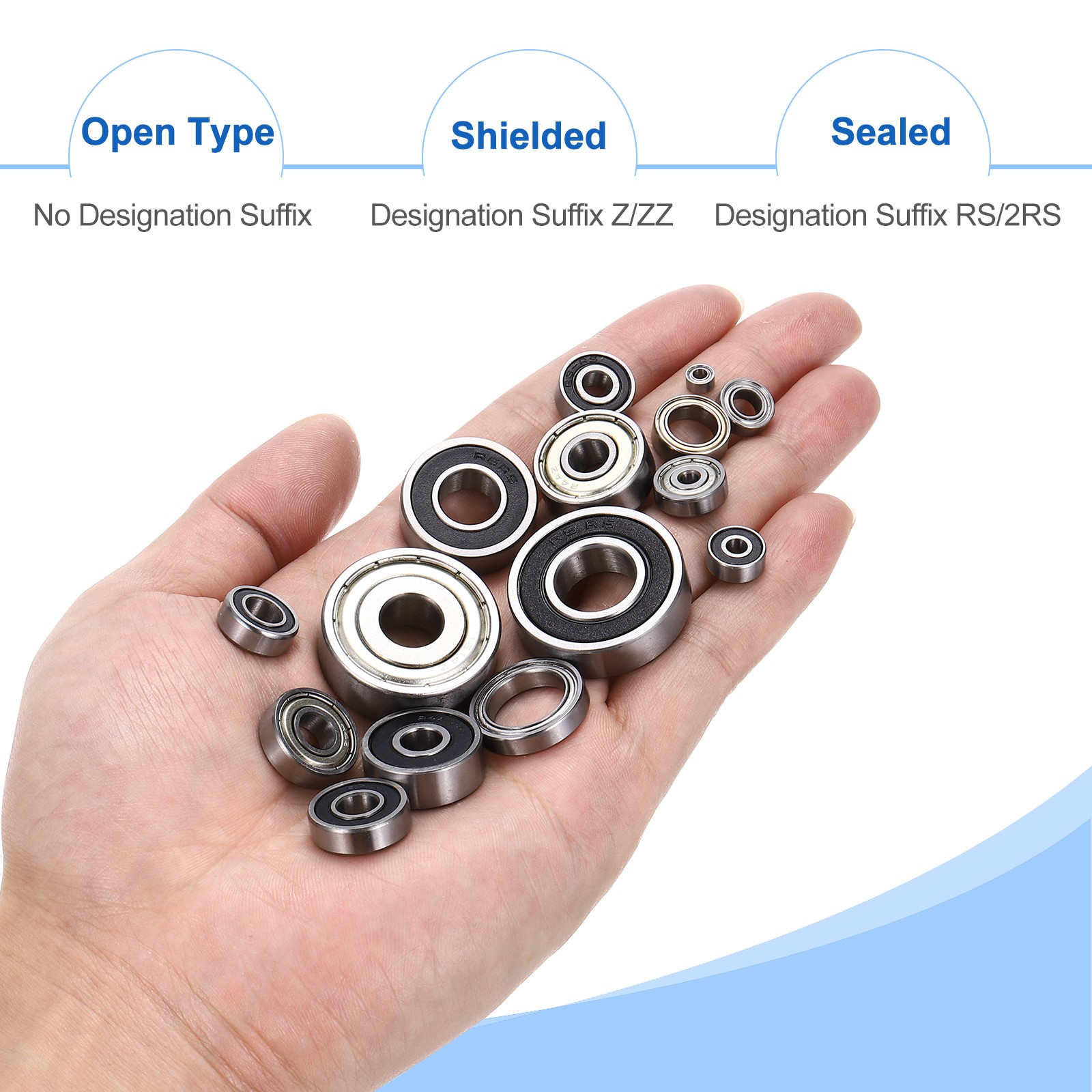 8pcs R1660ZZ 6mm ID x 16mm OD x 5mm Height Z3 Ball Bearings, Silver Tone