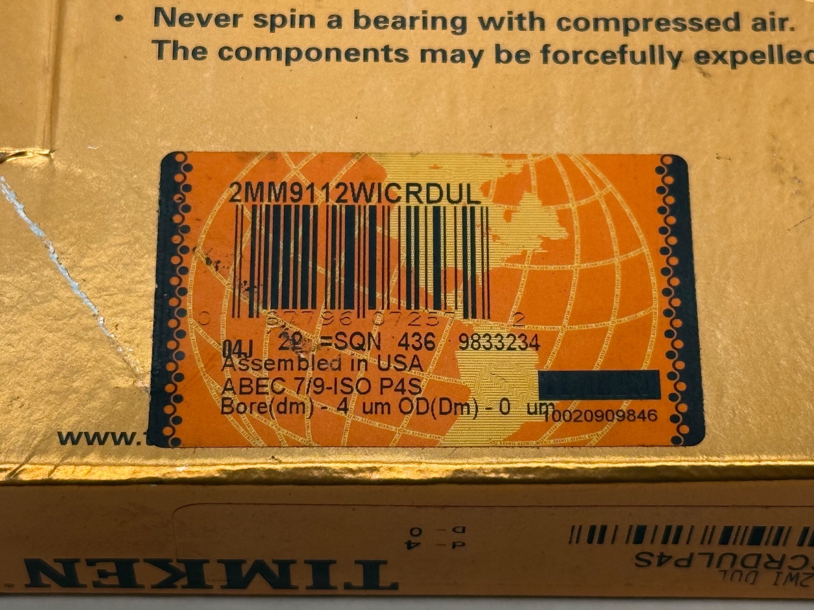Fafnir 2MM9112WI-SUL Angular Bearing 60x95x18 mm 7012CCRSULP4S