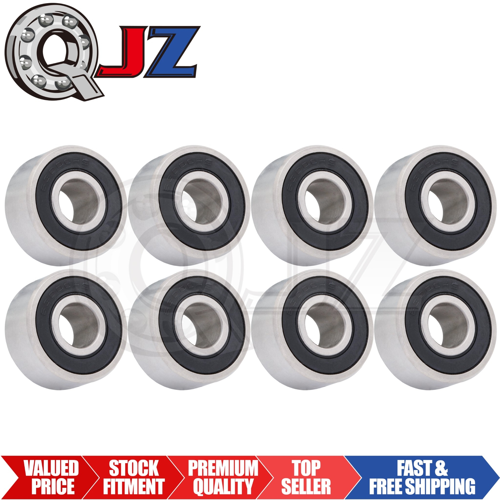 [8-Packs] New 63000-2RS Deep Groove Ball Bearing [10mm Bore x 26mm OD x 12mm W]