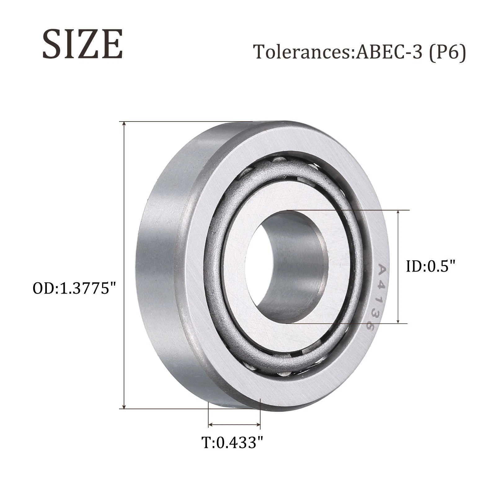2pcs A4050/A4138 Tapered Roller Bearing Cone and Cup 0.5″ Bore x 1.3775″ OD