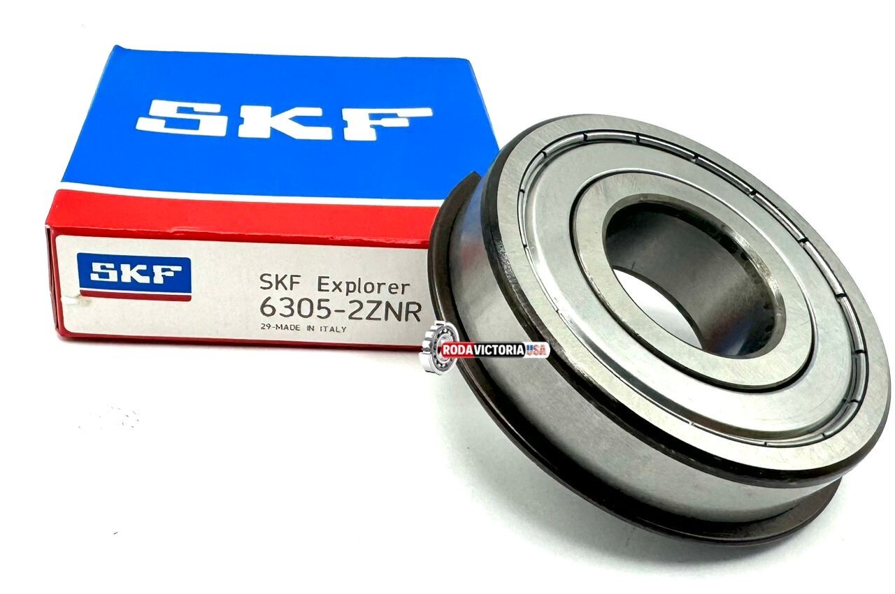 SKF 6305 ZZ NR BALL BEARING, METAL SHIELDED + SNAP RING 25x62x17 mm