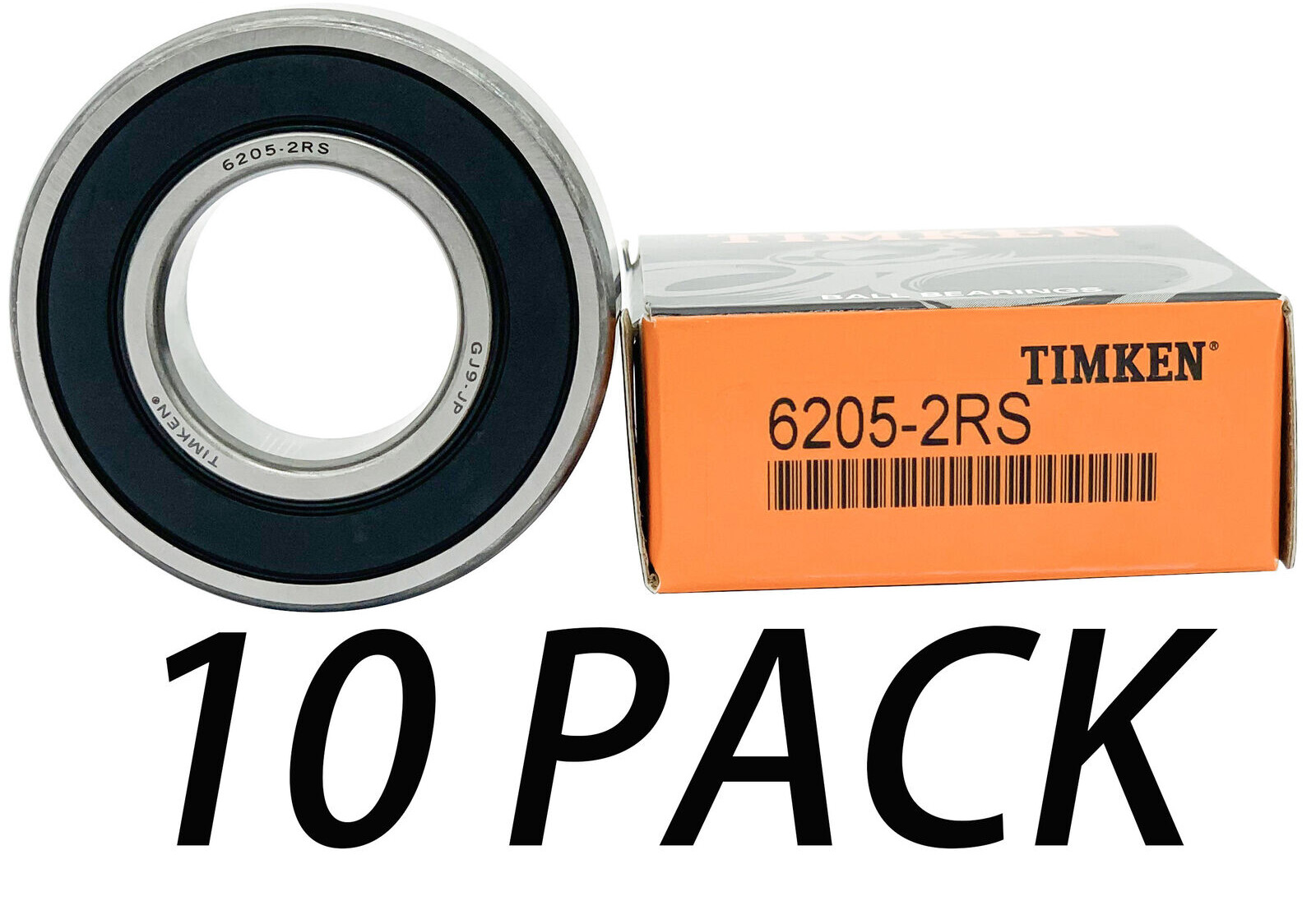 10PACK TIMKEN 6205-2RS 25X52X15 Double Rubber Seal Bearings USA Brand