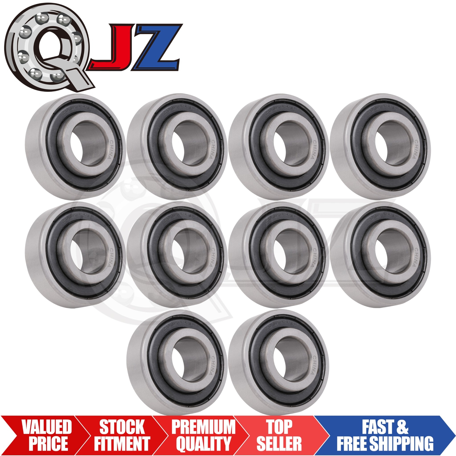 [Qty.10] 203KRR2 Agriculture Felt-Seal Bearing [16mm ID x 38.1mm OD x 12mm W]