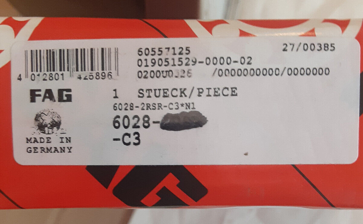 FAG Deep groove ball bearings 6028 C3 ID 140mm AD 210mm width 33mm