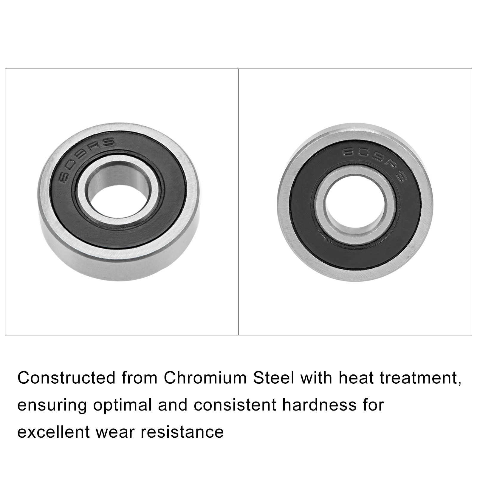Deep Groove Ball Bearings 609-2RS 9mmx24mmx7mm 2Pcs Chromium Steel Double Sealed