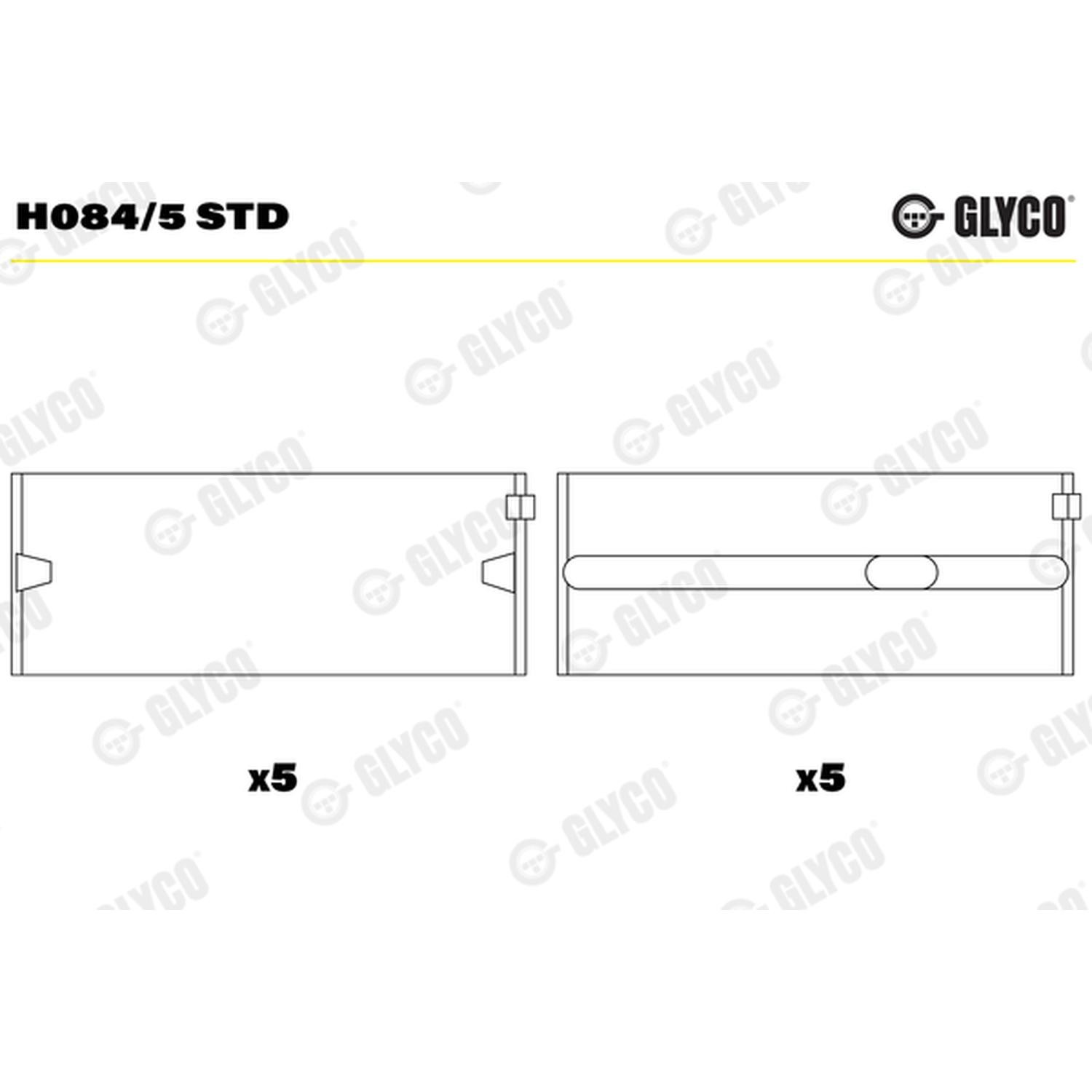 CRANKSHAFT BEARING B00DQG2ISC GLYCO H084/5 STD NEW