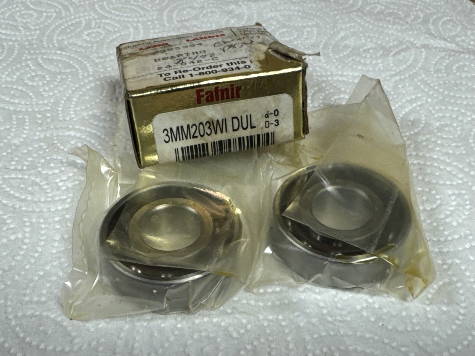 NEW Fafnir 3MM203WI DUL Super Precision Matched Bearing Set 3MM203WICRDUL