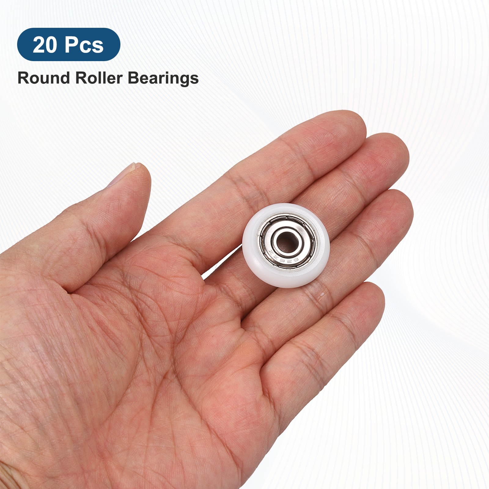20Pcs 6x26x7mm Metal Shielded (GCr15) Chrome Steel Bearing+POM Guide, White