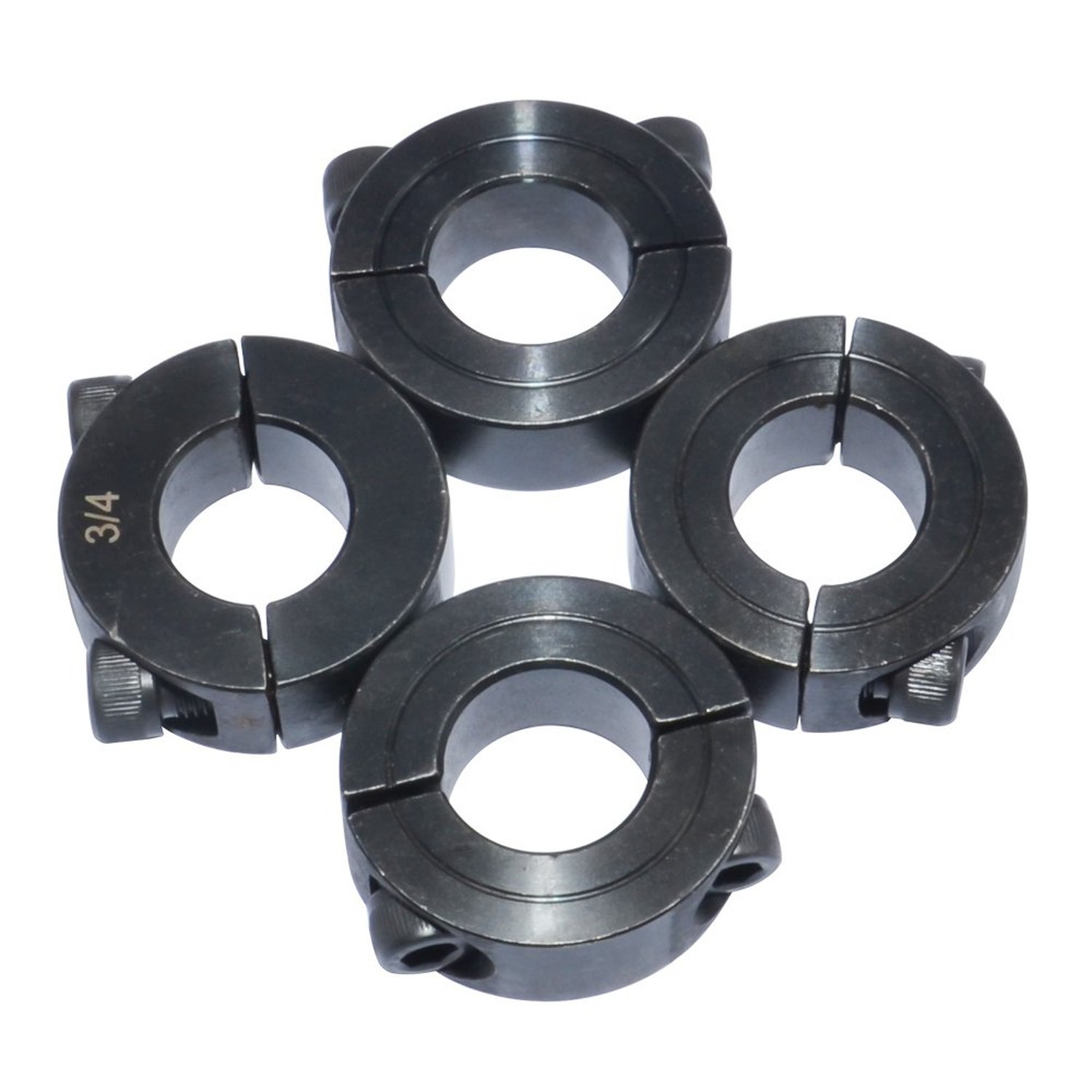 Double Split Shaft Collars 1/4 Inch Bore OD 11/16″ Black Oxide Set Screw Styl…