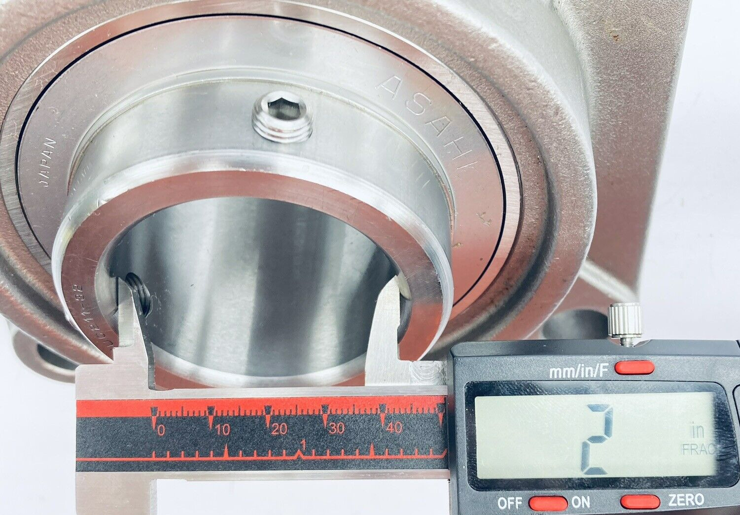 AMI ASAHI MUCF211-32 BEARING 4-BOLT FLANGE UNIT 2″-BORE STAINLESS STEEL