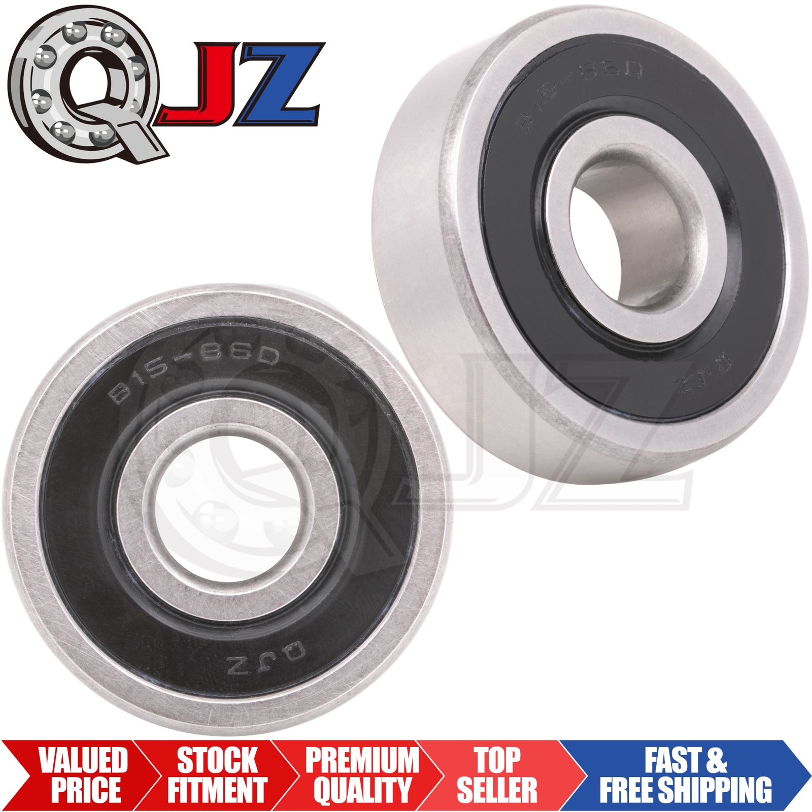 [Qty.2] New B15-86D(10-3031-4w) Sealed Ball Bearing [15mm ID x 47mm OD x 14mm W]