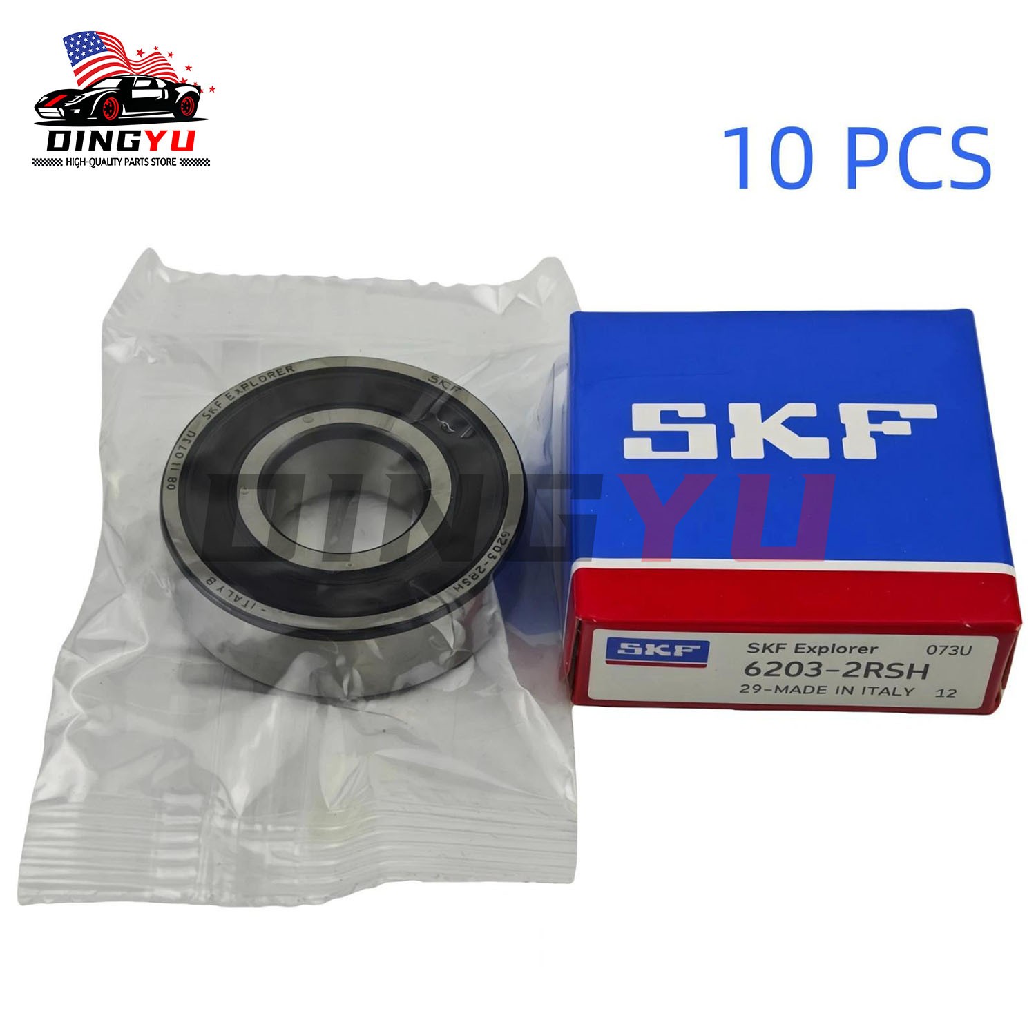 10PCS SKF 6203-2RSH C3 Clearance 17x40x12mm Deep Groove Ball Bearing 6203RSH