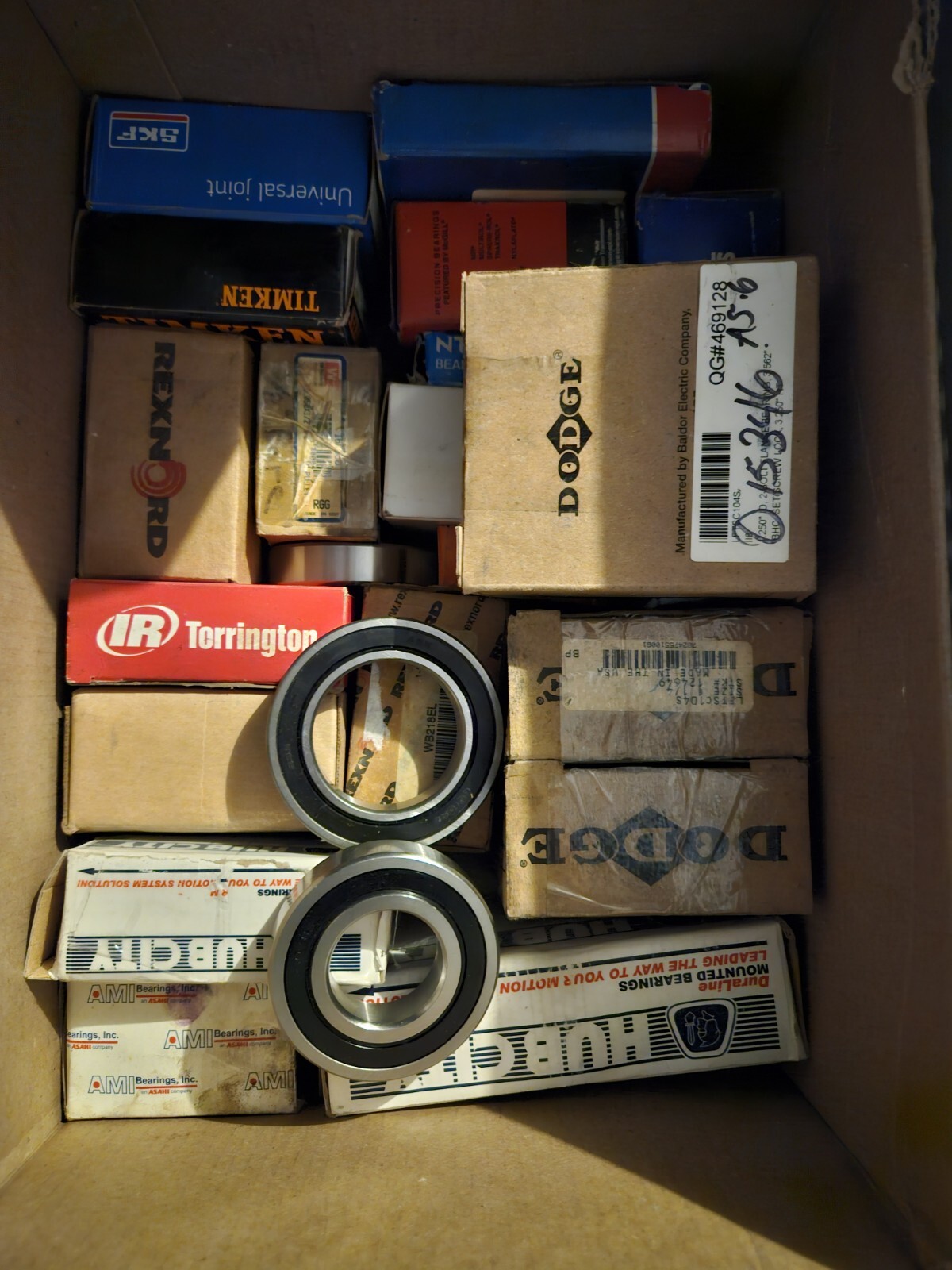 New Box Lot of Large Bearings, Timken, Rexnord, Dodge, Hub City