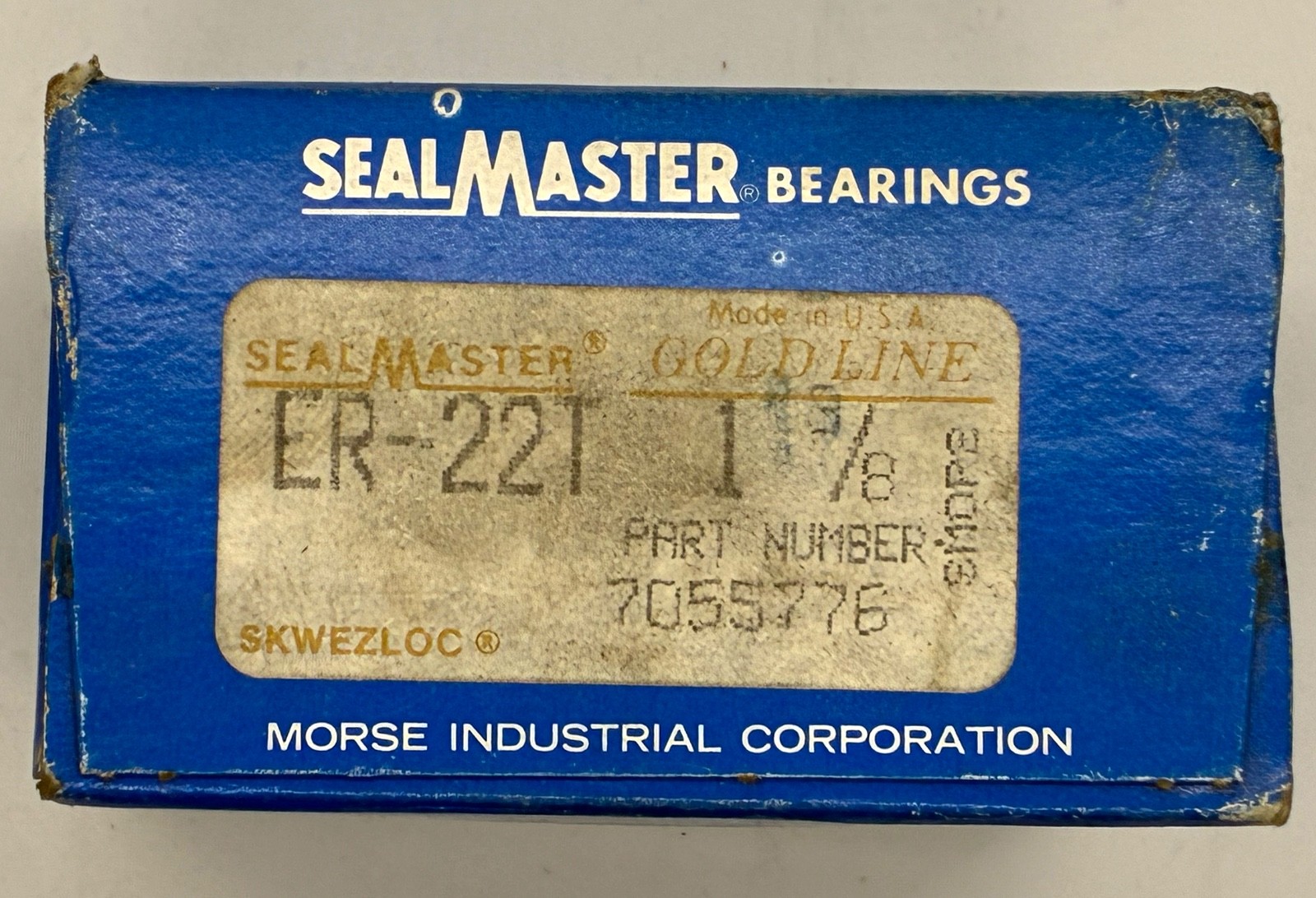 SealMaster ER-22T Ball Bearing with Snap Ring 1-3/8” Bore USA NOS NEW IN BOX