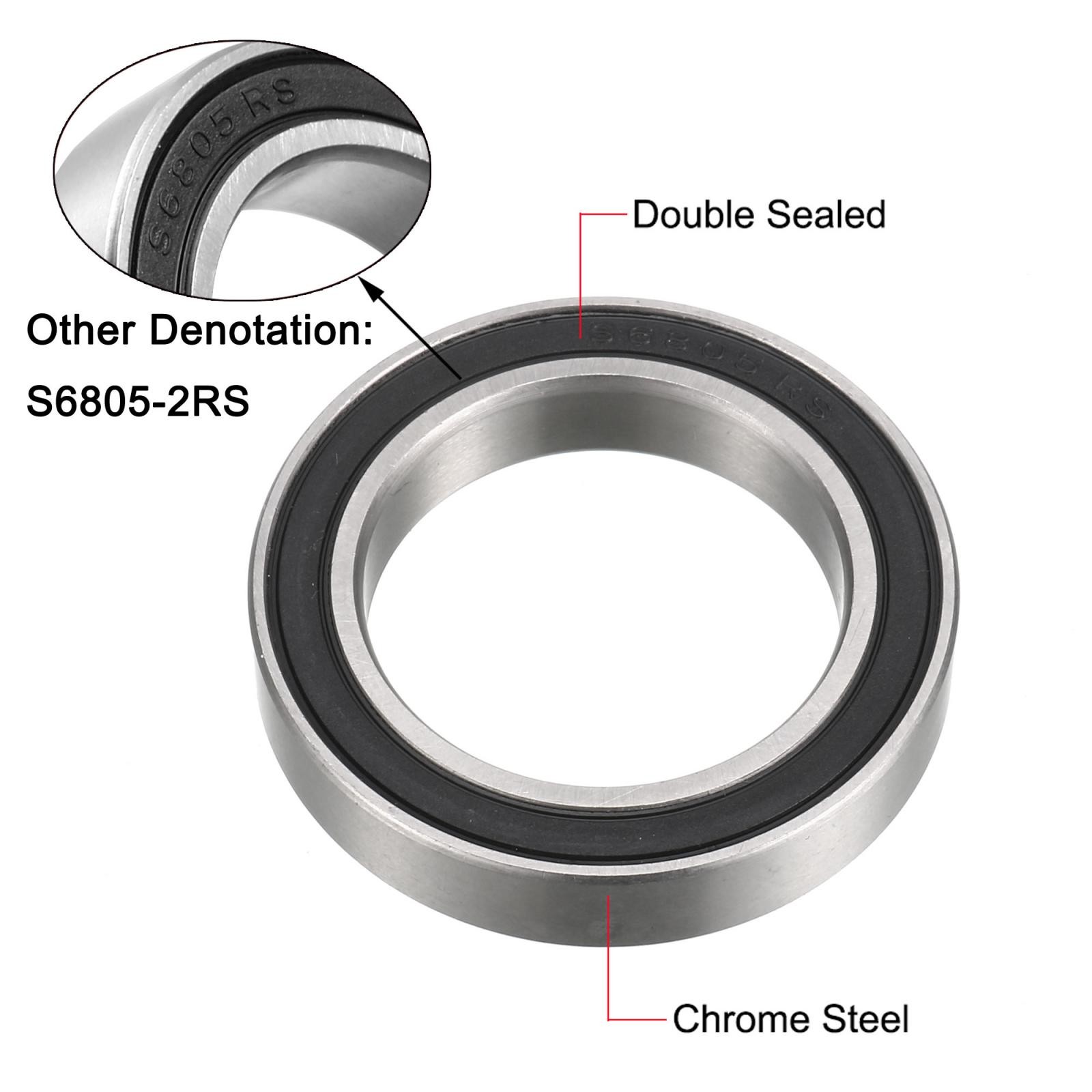 S61805-2RS Stainless Steel Ball Bearing 25x37x7mm Sealed 61805-2RS Bearings 2pcs