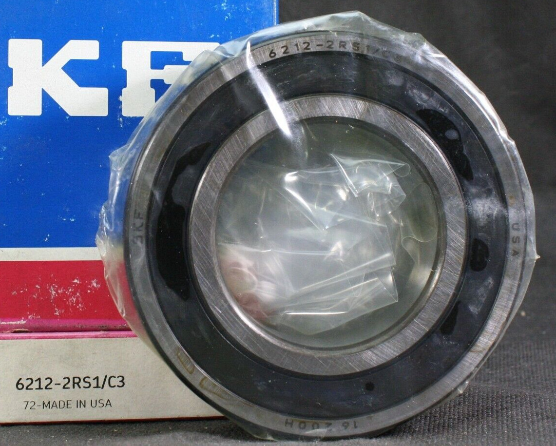 One (1) SKF 6212-2RS1/C3 Deep Groove Bearing 60MM ID USA New