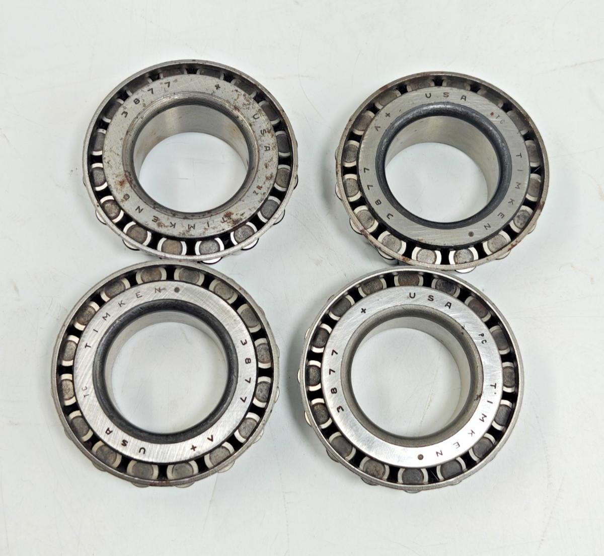 (4Pcs.) 3877 Timken Tapered Roller Bearing Cones Only Timken 3877 USA Lot of 4