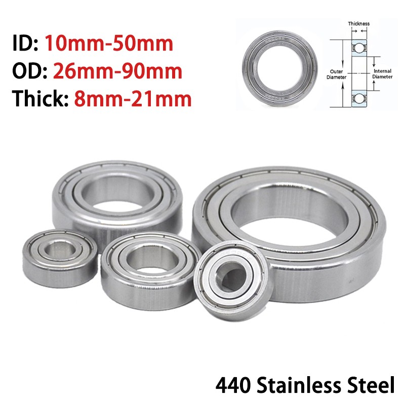 Stainless Steel Miniature Bearing Deep Groove Ball Bearing ID 10-50mm OD 26-90mm