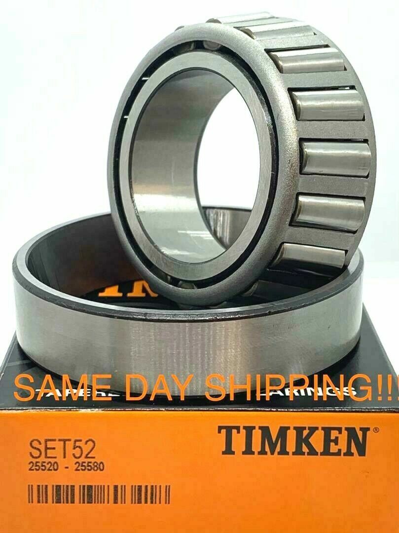 TIMKEN 25580/25520 Tapered Wheel Bearing Cup & Cone 1-3/4″ Bore Trailer SET A52