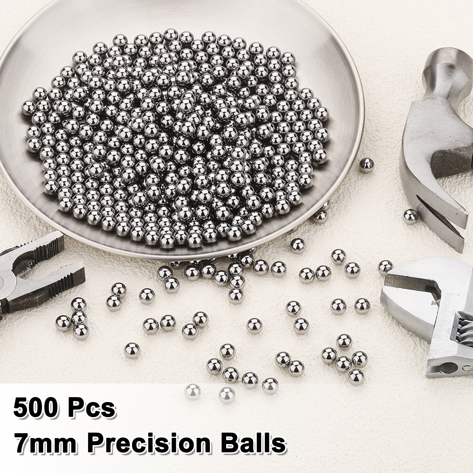 500pcs Precision Balls 7mm Diameter G200 Solid Chrome Steel Bearing Balls