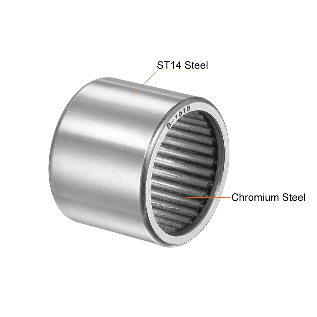 B1616 Needle Roller Bearings 1″x1-1/4″x1″ Full Complement Drawn Cup