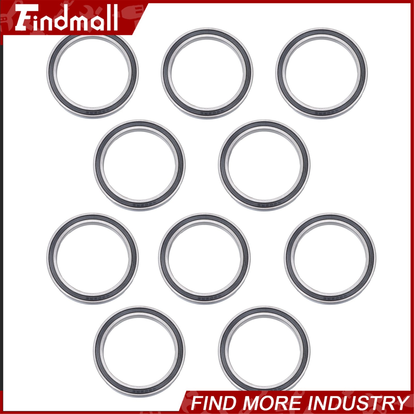 Findmall 6809-2RS 61809-2RS Bearings 10pcs 45x58x7mm Rubber Sealed Set
