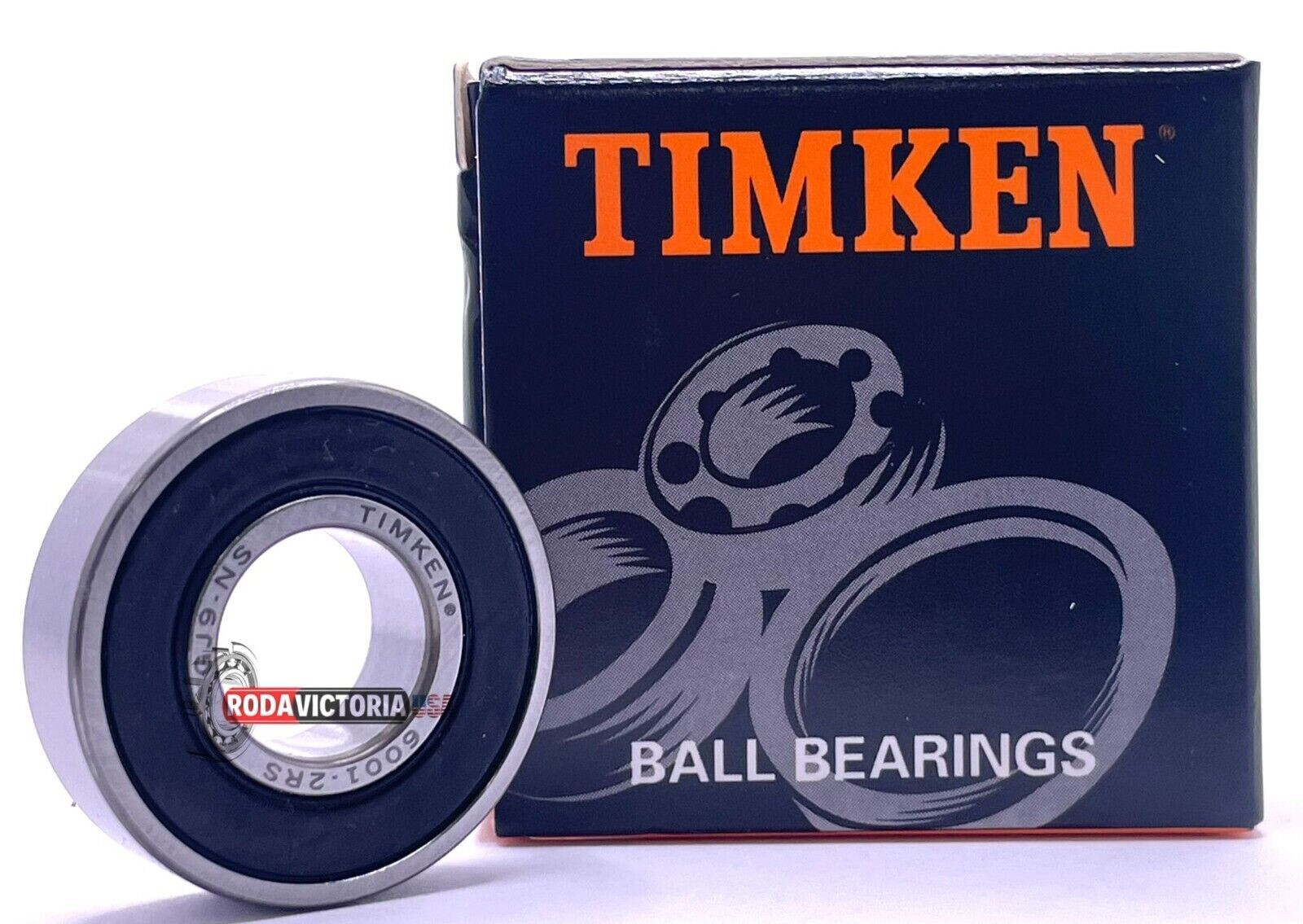 TIMKEN 6001 2RS DEEP GROOVE BALL BEARING, RUBBER SEALED 12x28x8 mm