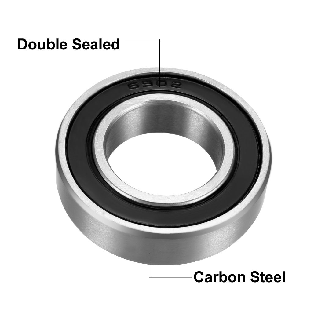 10pcs Deep Groove Ball Bearing 6902-2RS Double Sealed 15mmx28mmx7mm Carbon Steel