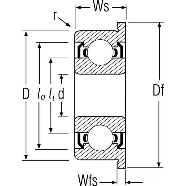 Dayton Radial Bearing, DBL Shield, 0.500 In. Bore, Max. RPM: 16, 000 RPM 1ZGE3