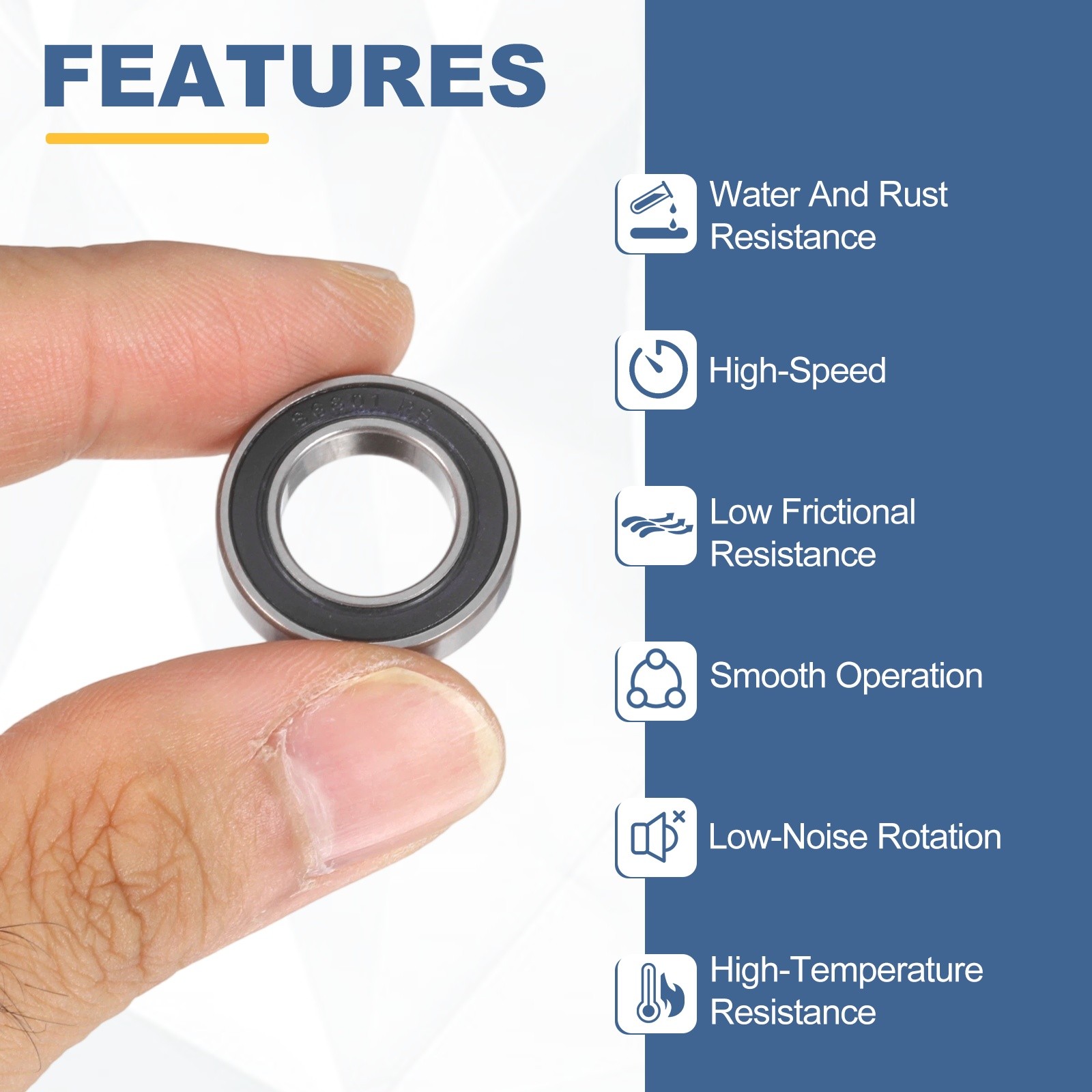 2Pcs S6804-2RS Deep Groove Ball Bearing, Double Shielded Ball Bearings